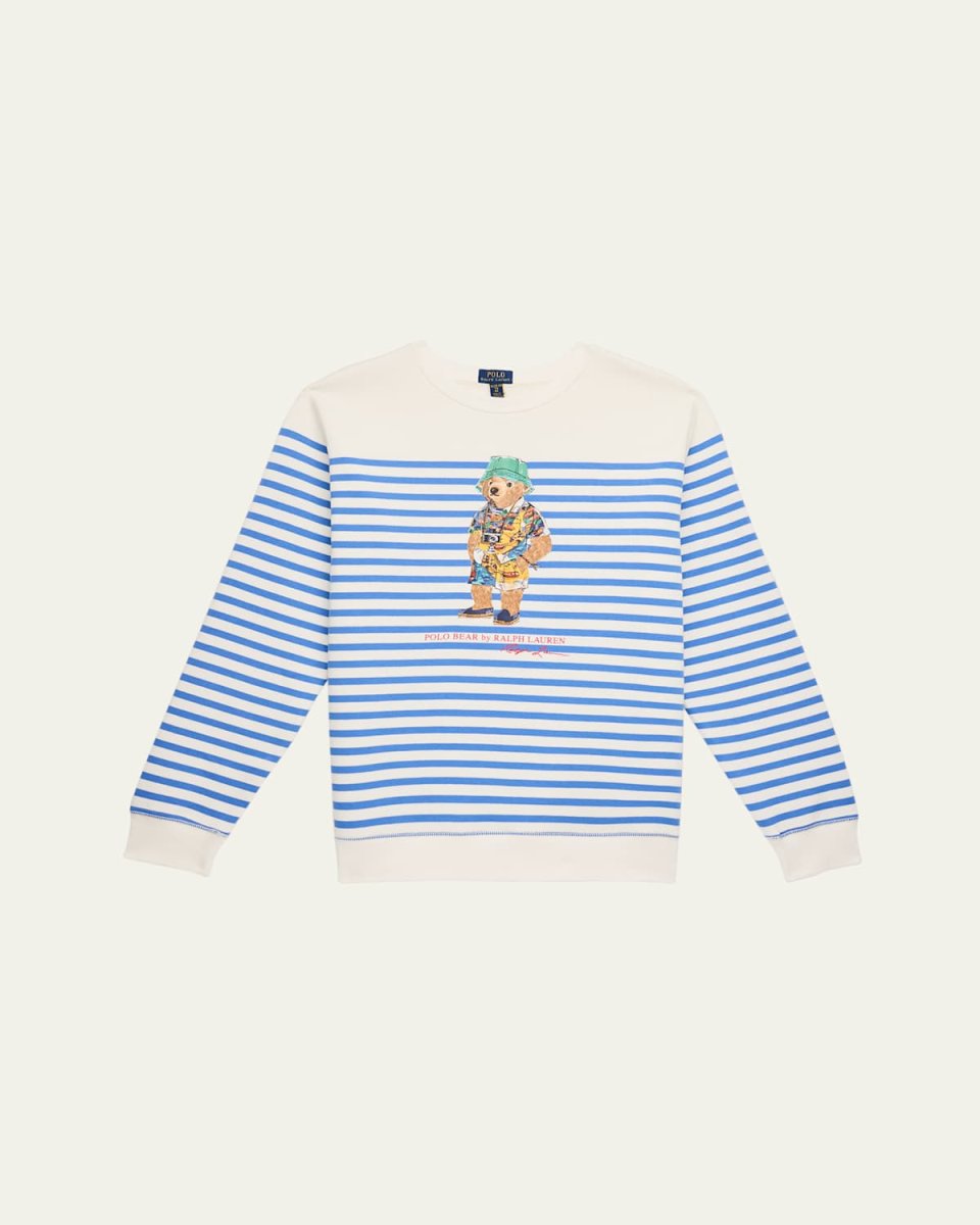 Boy's Striped Graphic Sweatshirt, Size S-